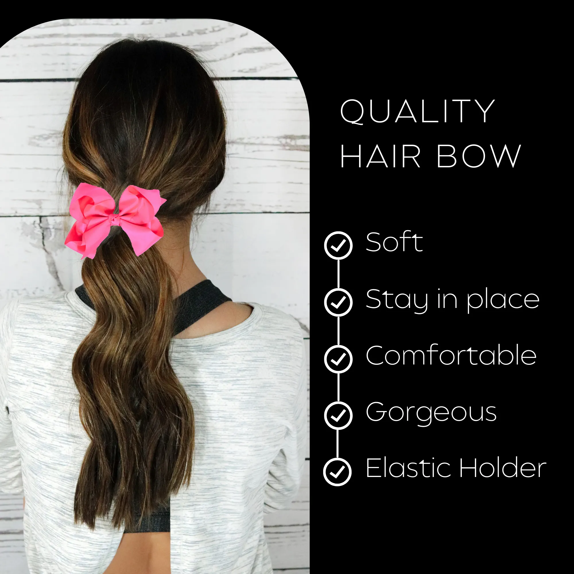 Medium Pink Classic Hair Bow