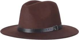 Men Fedoras Women's Jazz Hat Woolen Blend Cap Outdoor Casual Hat Panama Hat Coffe 56-58CM