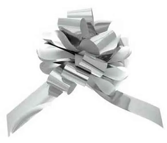 Metallic Silver Pull Bow