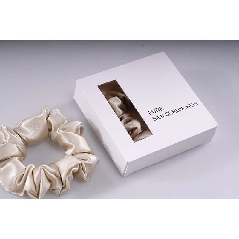 Midi Silk Scrunchies - Beige - Dropshipping