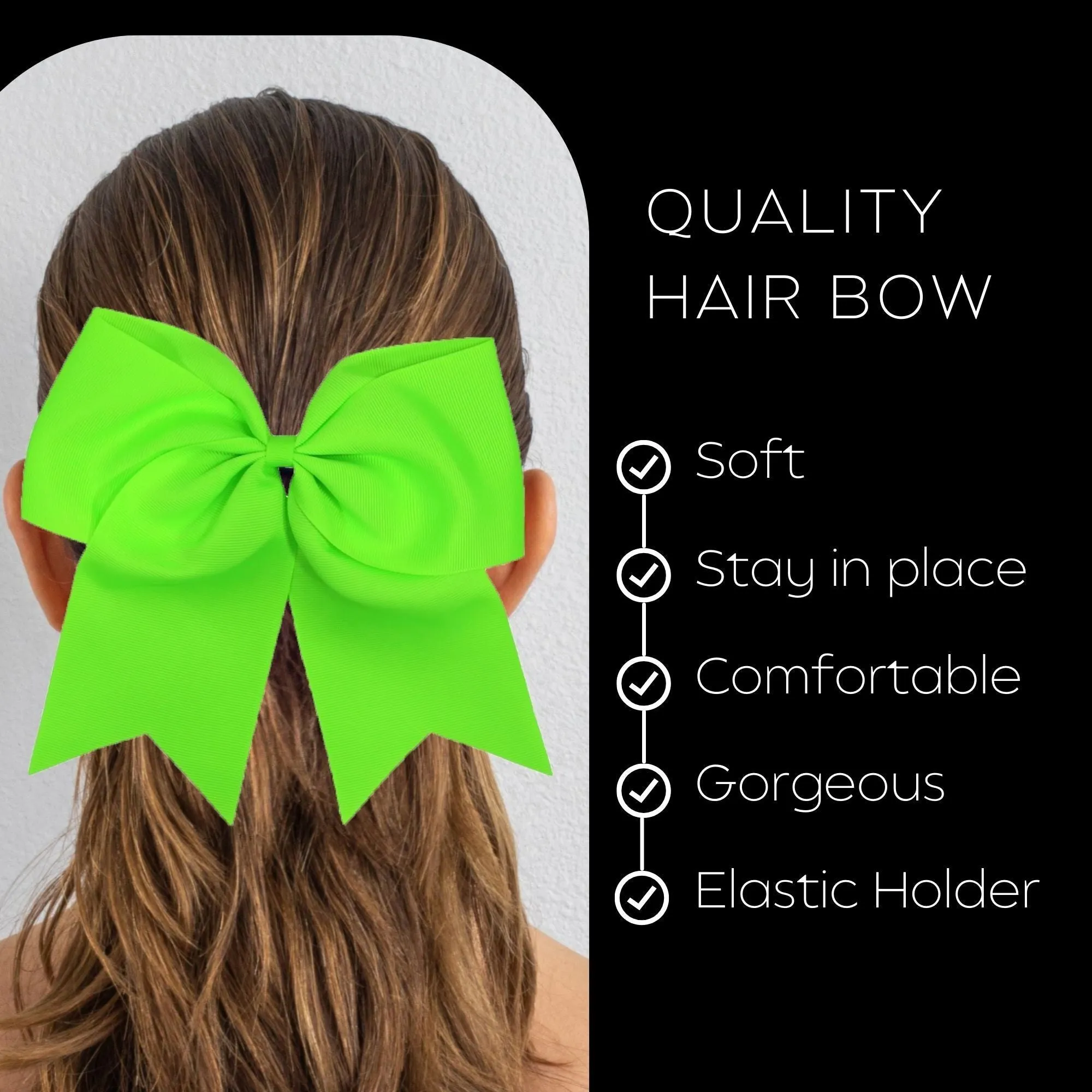Neon Green Clip Hair Bow
