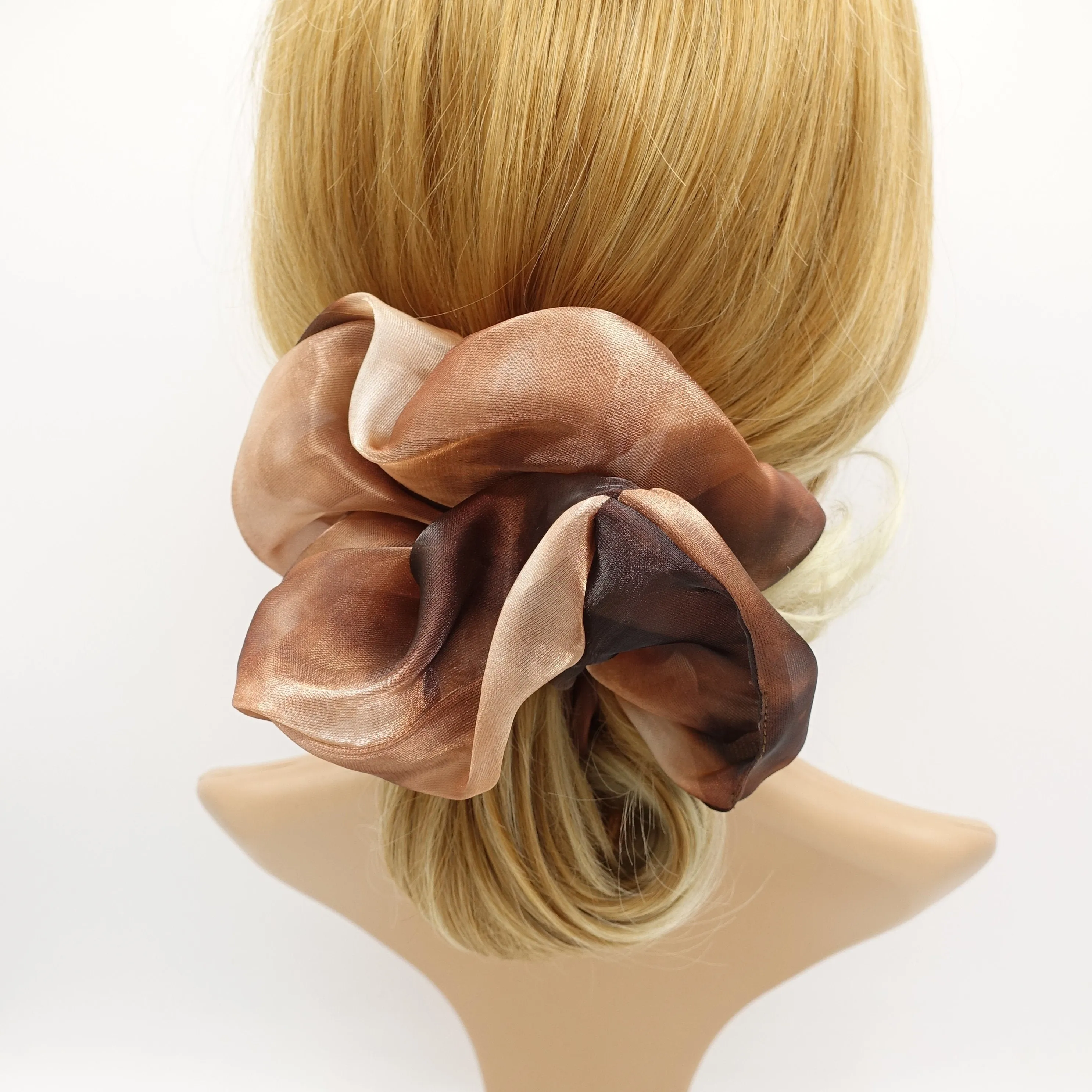 organza scrunchies tie dye hair elastic gradation oversized scrunchies pretty hair scrunchie for women