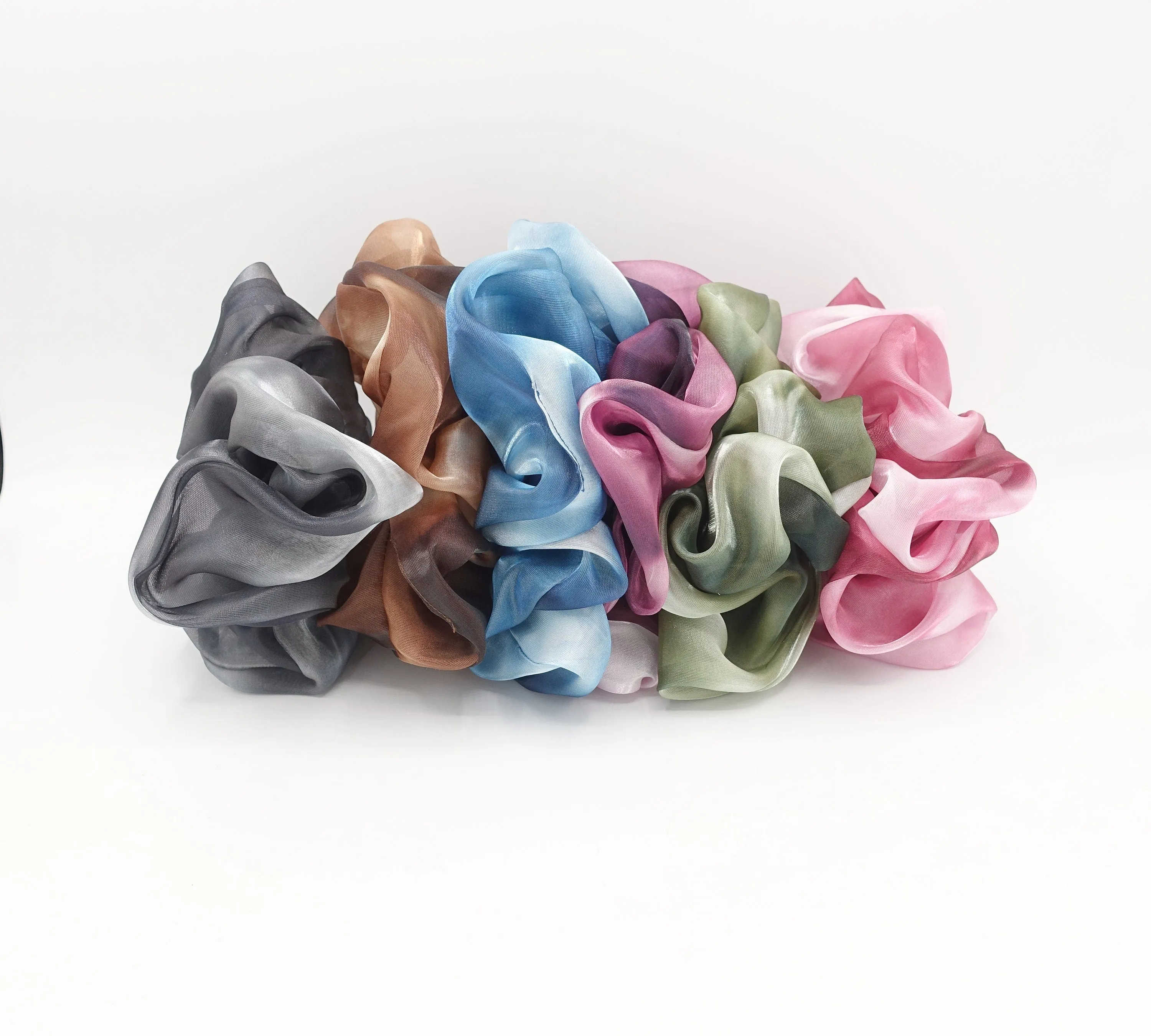 organza scrunchies tie dye hair elastic gradation oversized scrunchies pretty hair scrunchie for women