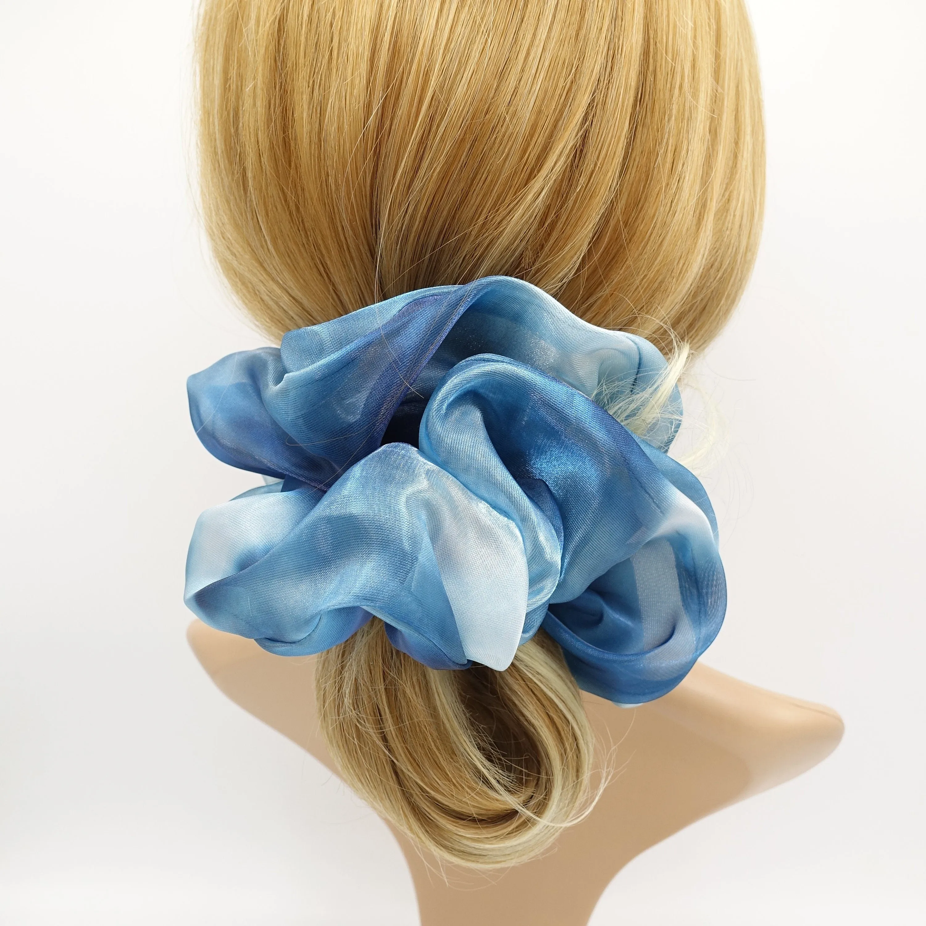 organza scrunchies tie dye hair elastic gradation oversized scrunchies pretty hair scrunchie for women