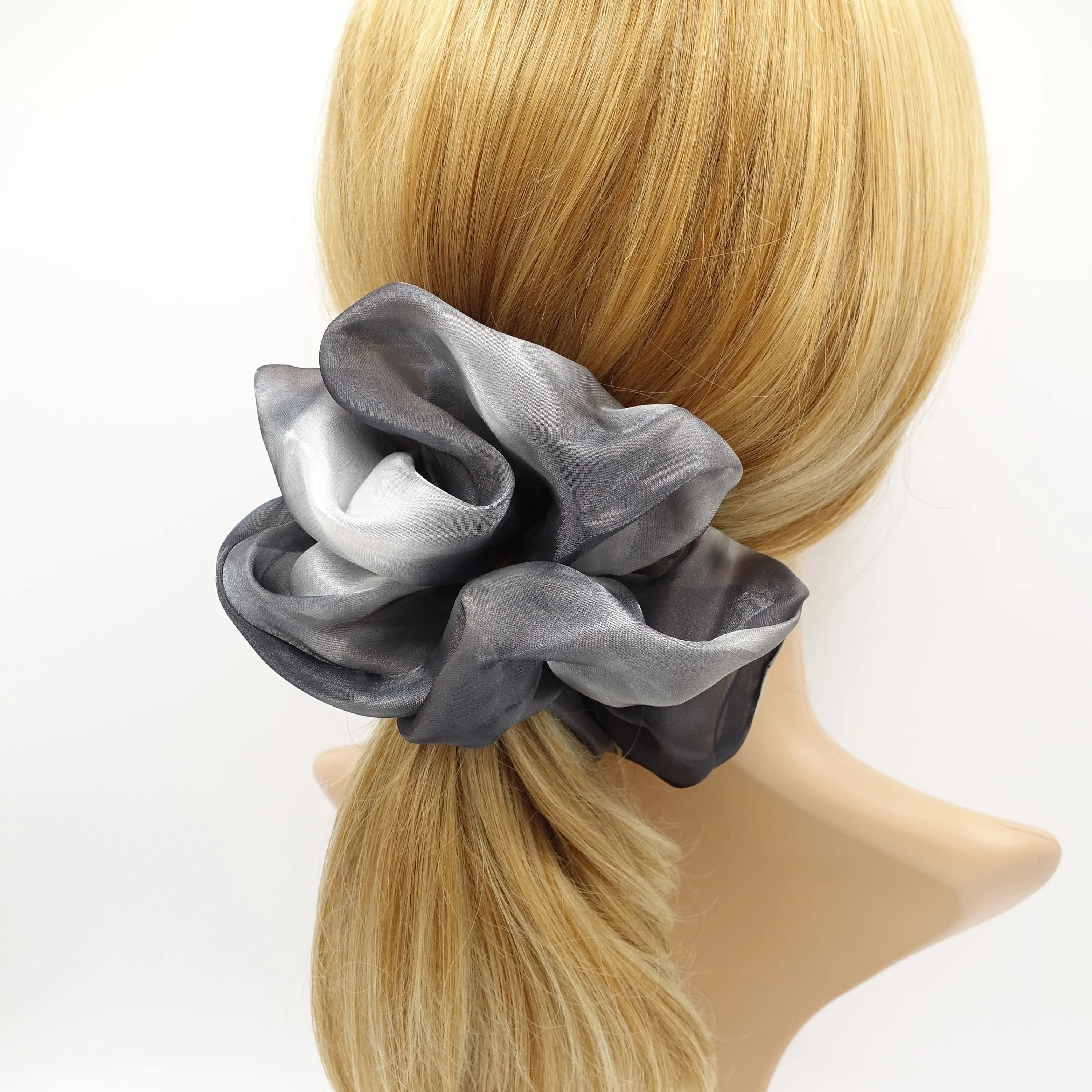 organza scrunchies tie dye hair elastic gradation oversized scrunchies pretty hair scrunchie for women