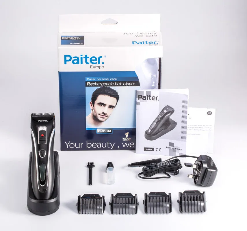 Paiter hair clipper with  Rechargeable Lithium-ion Battery with LED Display,smart Charging Stand