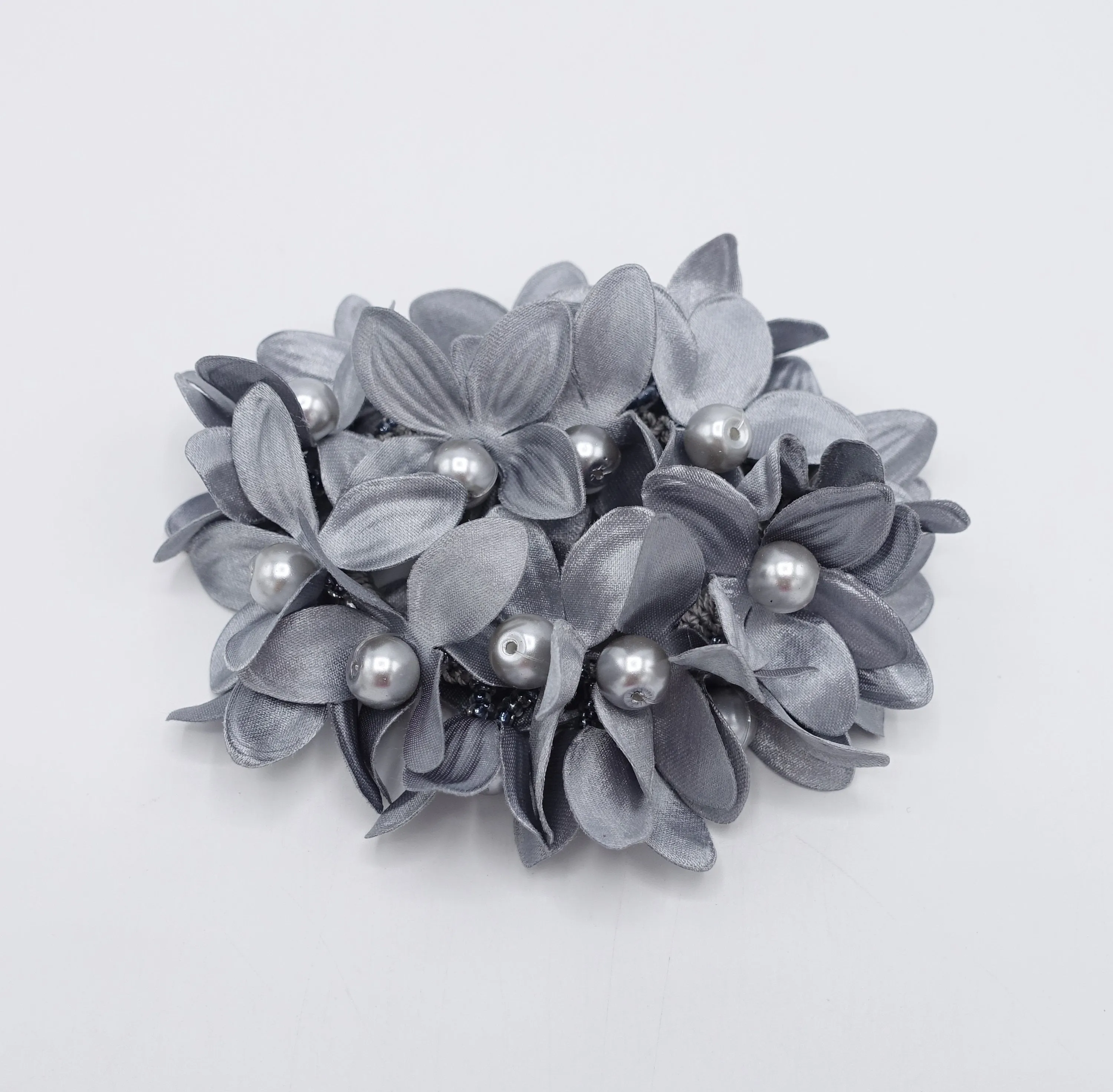 pearl flower beaded hair elastic ponytail holder decorated elastic band hair tie scrunchies woman hair accessory