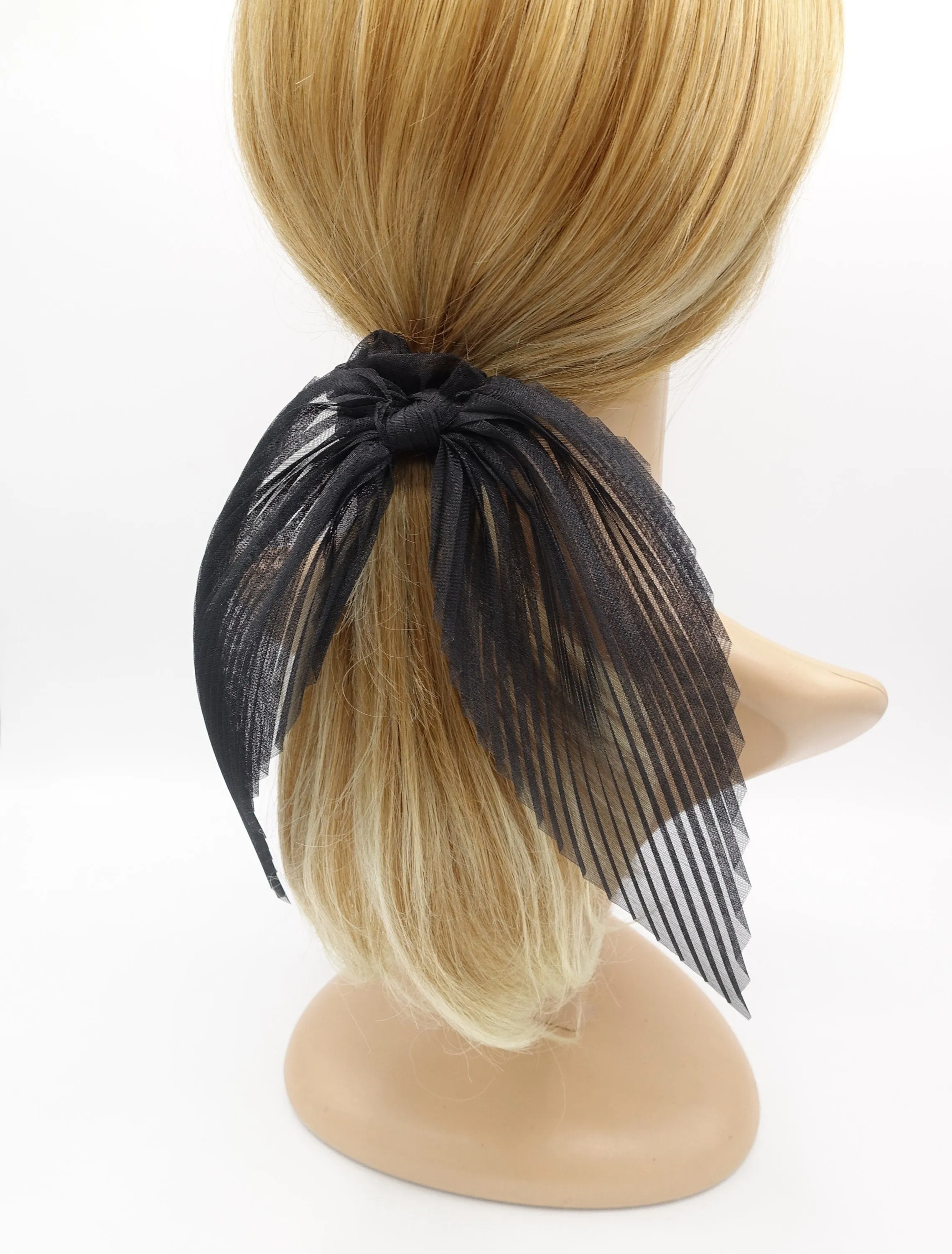 pleated organza bow scrunchies