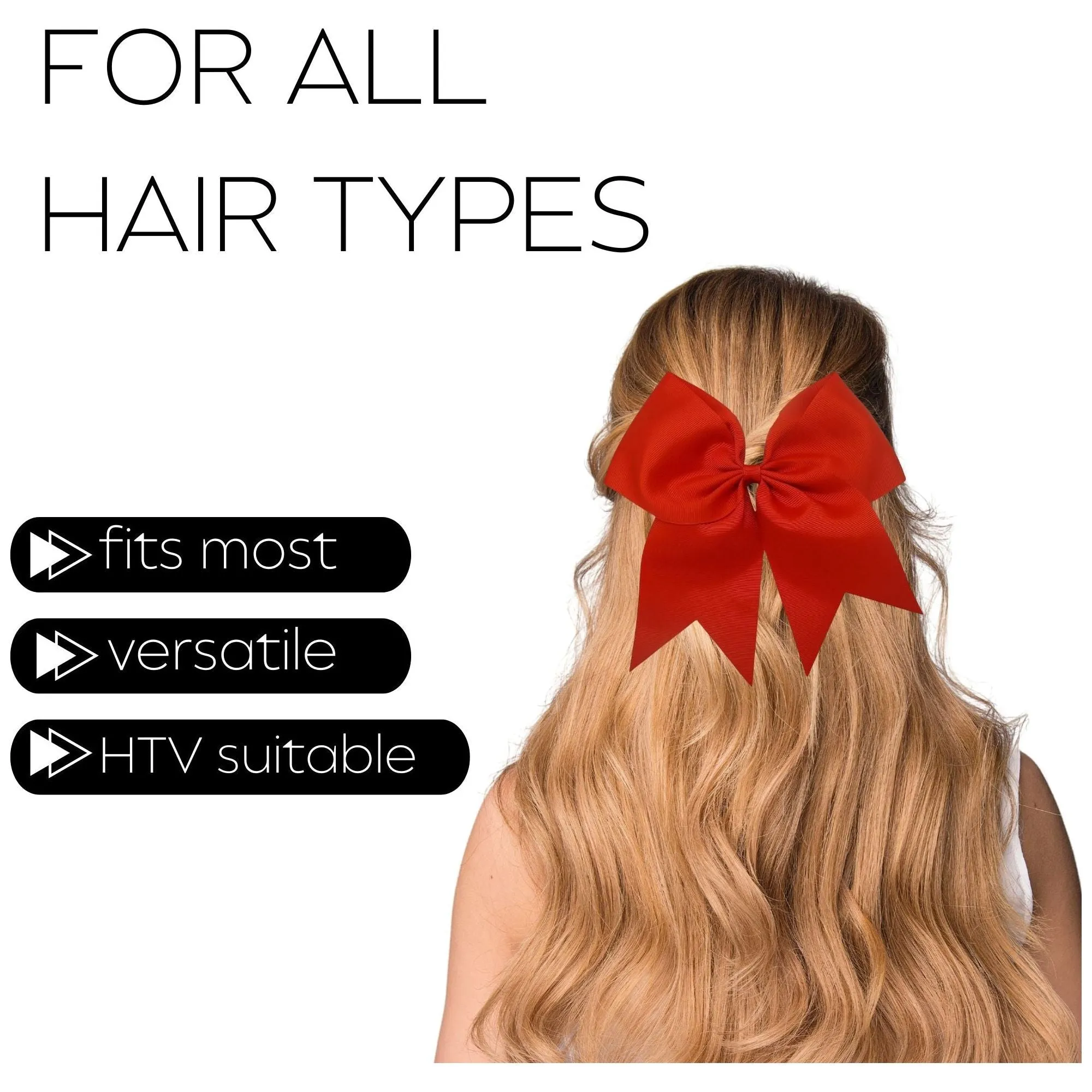 Red Clip Hair Bows - 10 Pack