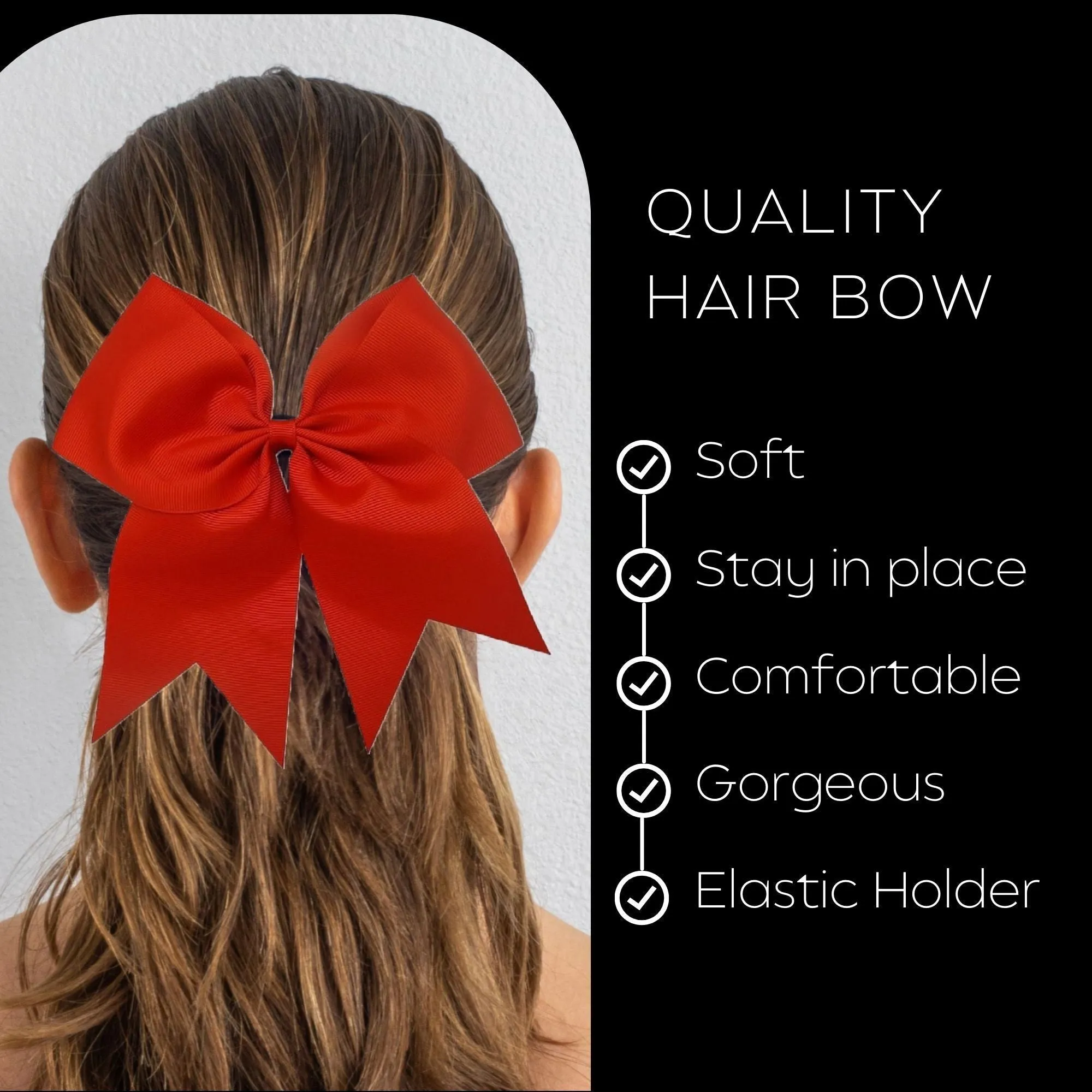 Red Clip Hair Bows - 10 Pack