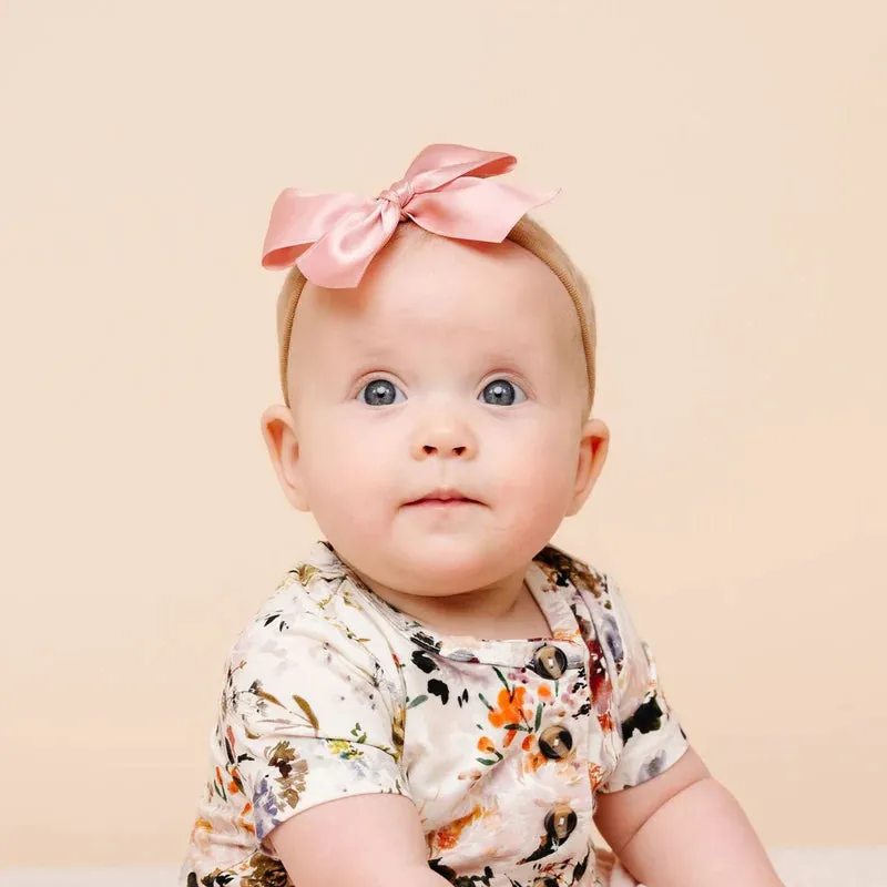 Satin Bow - French Pink Headband