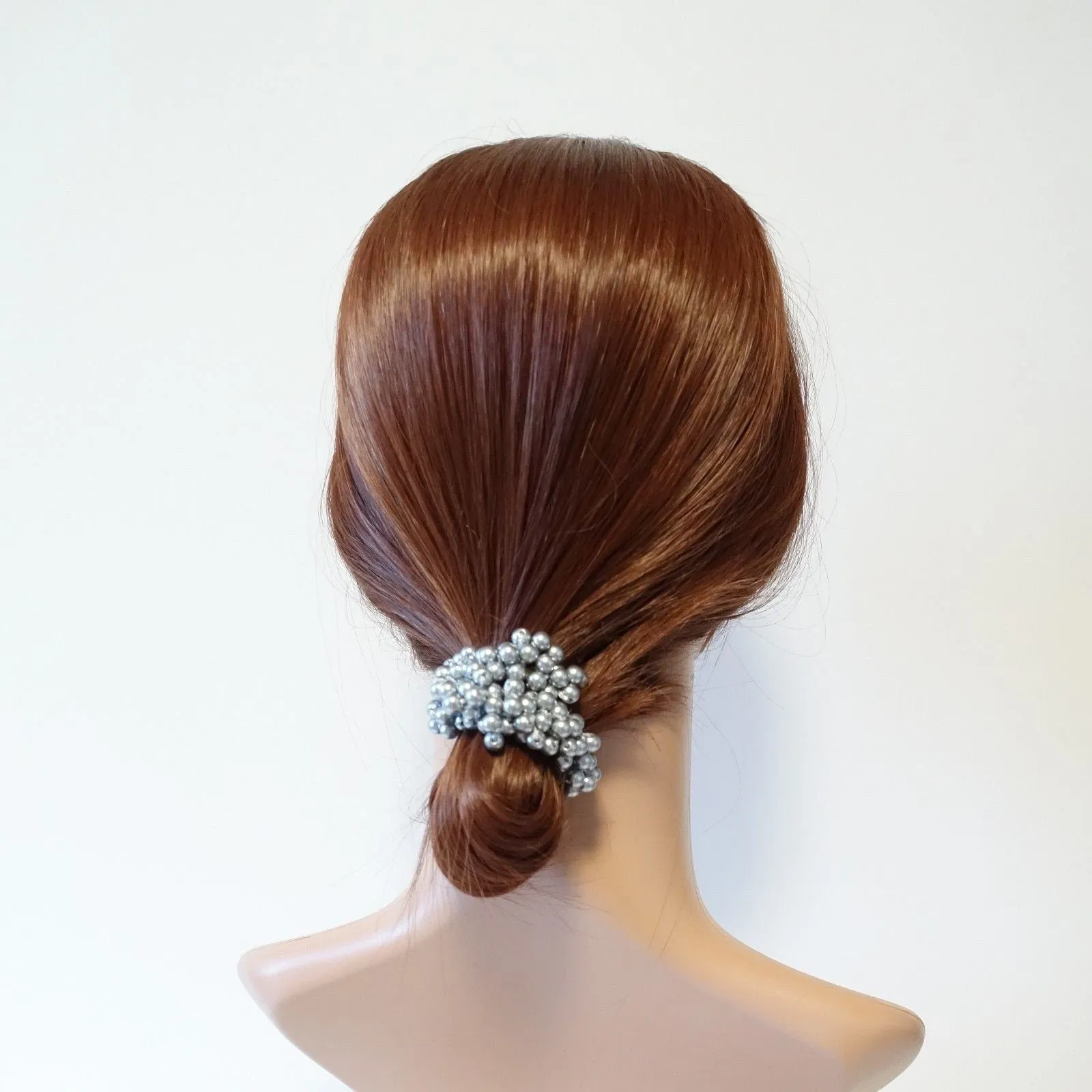 sleek ball decorated ponytail holder beaded hair tie scrunchies women hair accessories
