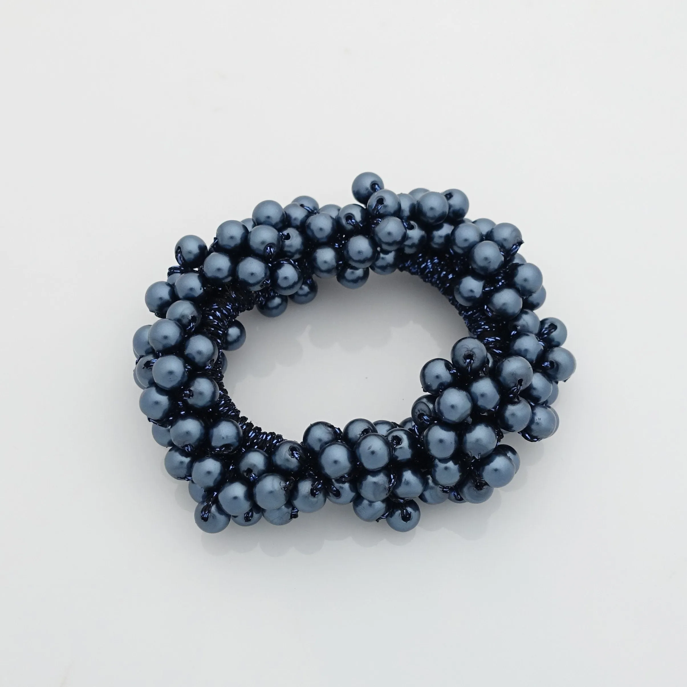 sleek ball decorated ponytail holder beaded hair tie scrunchies women hair accessories