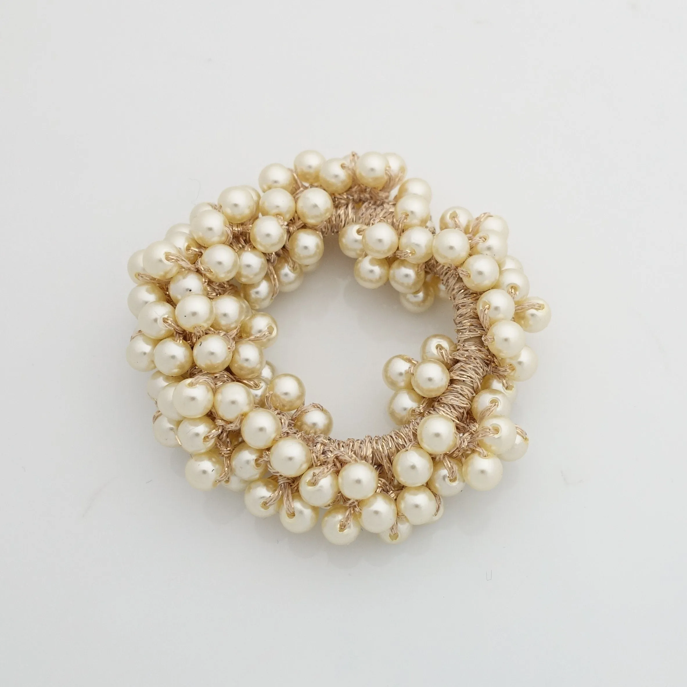 sleek ball decorated ponytail holder beaded hair tie scrunchies women hair accessories