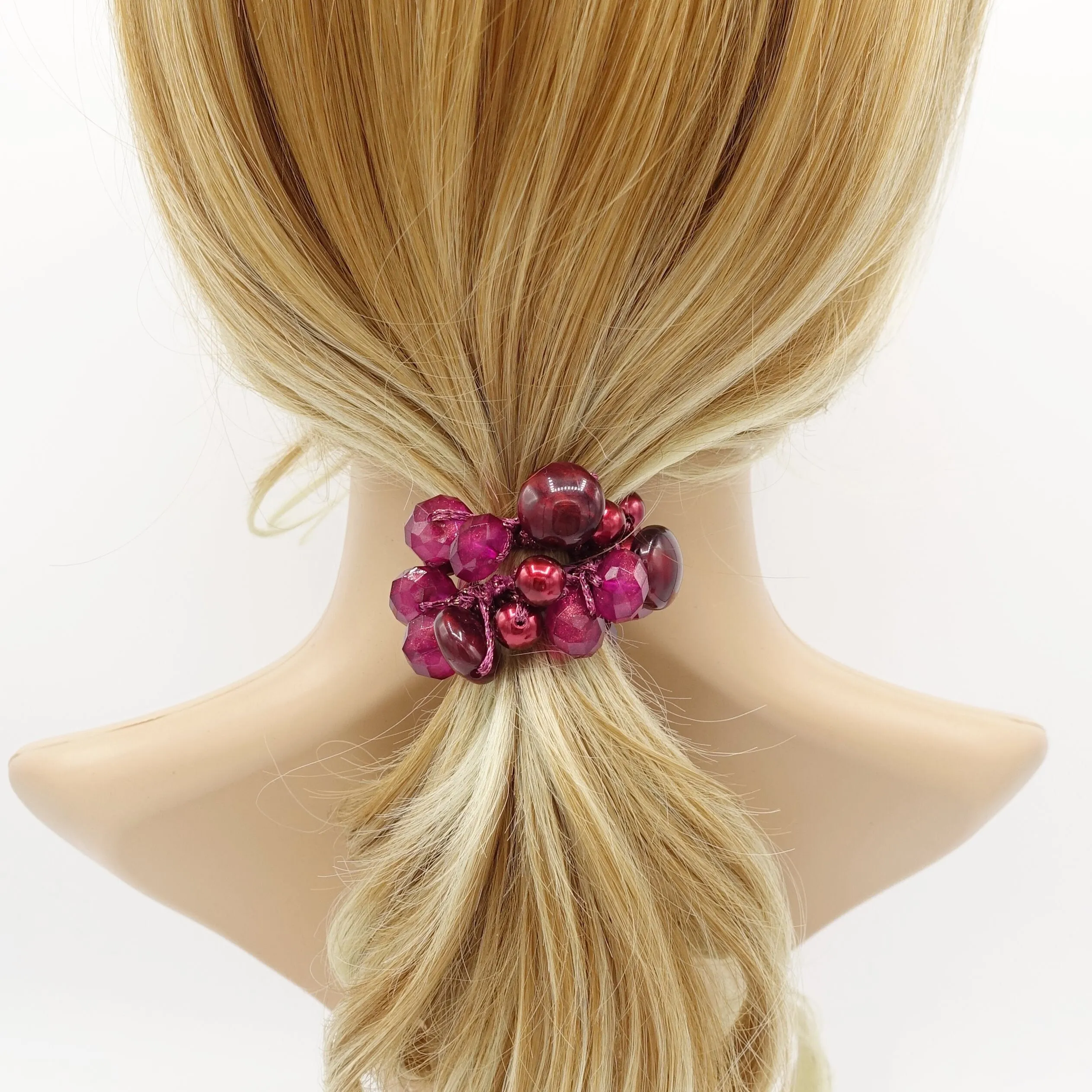 sleek ball polyhedron ornament beaded  women hair accessories