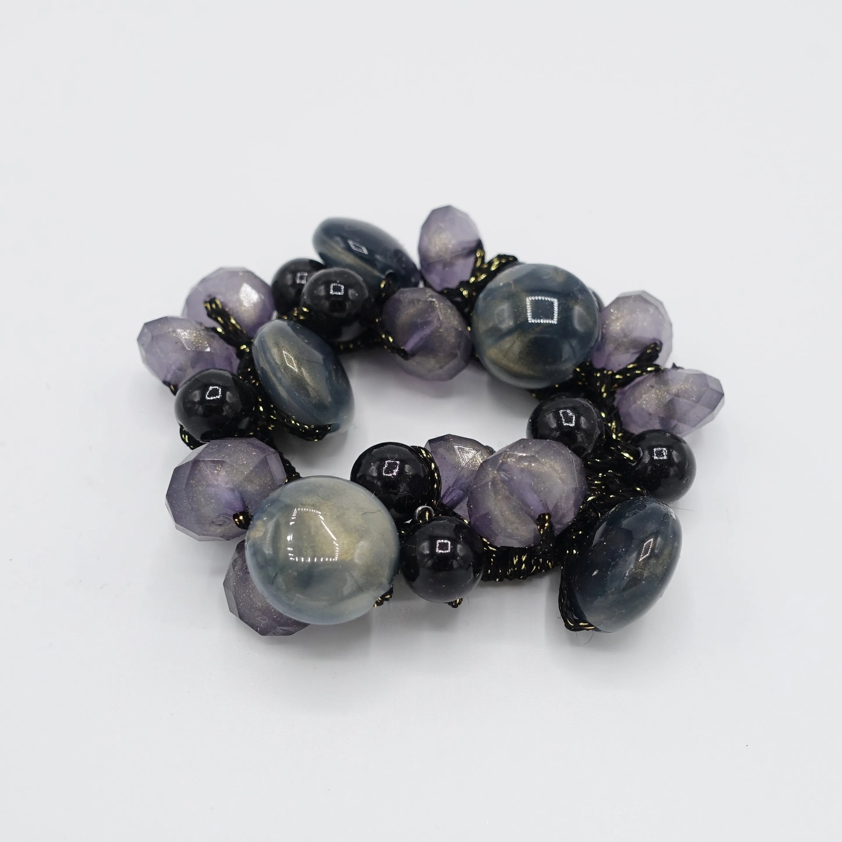 sleek ball polyhedron ornament beaded  women hair accessories