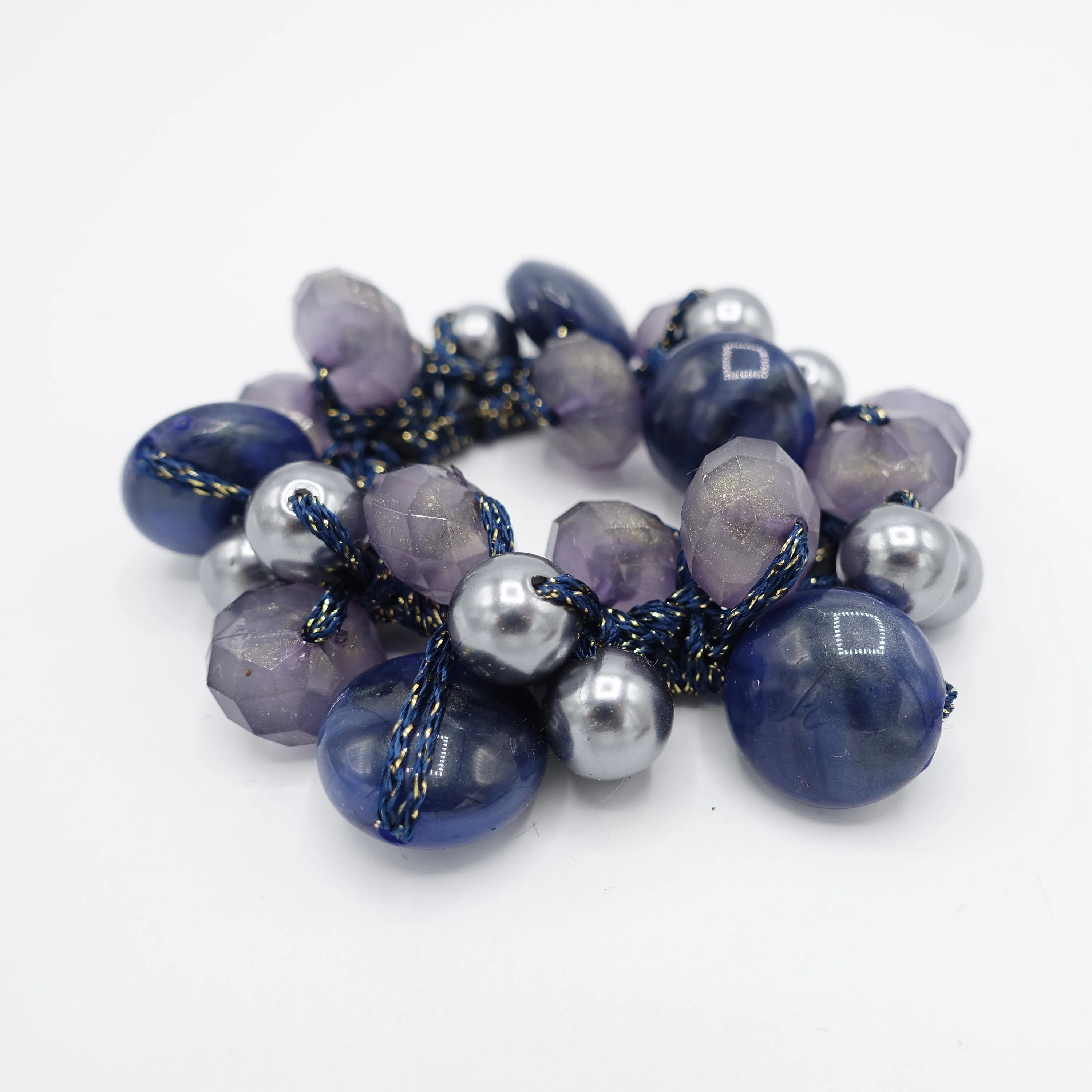 sleek ball polyhedron ornament beaded  women hair accessories