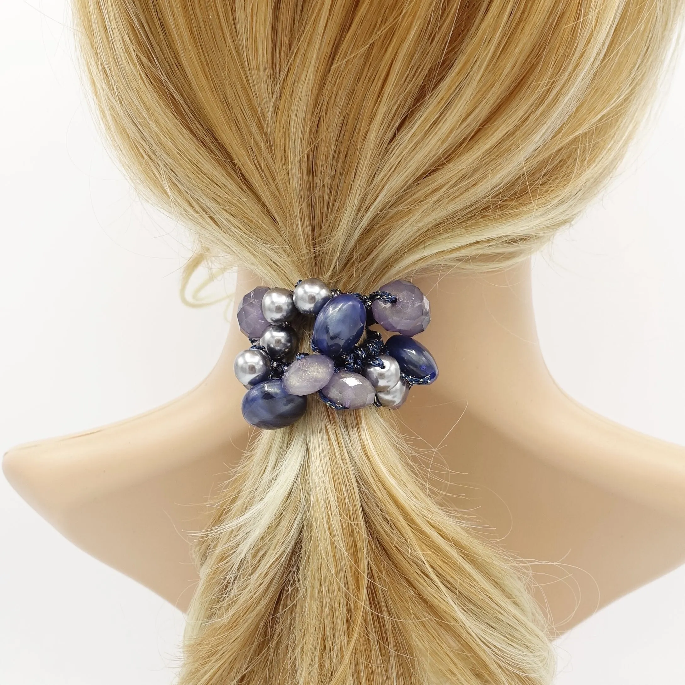 sleek ball polyhedron ornament beaded  women hair accessories