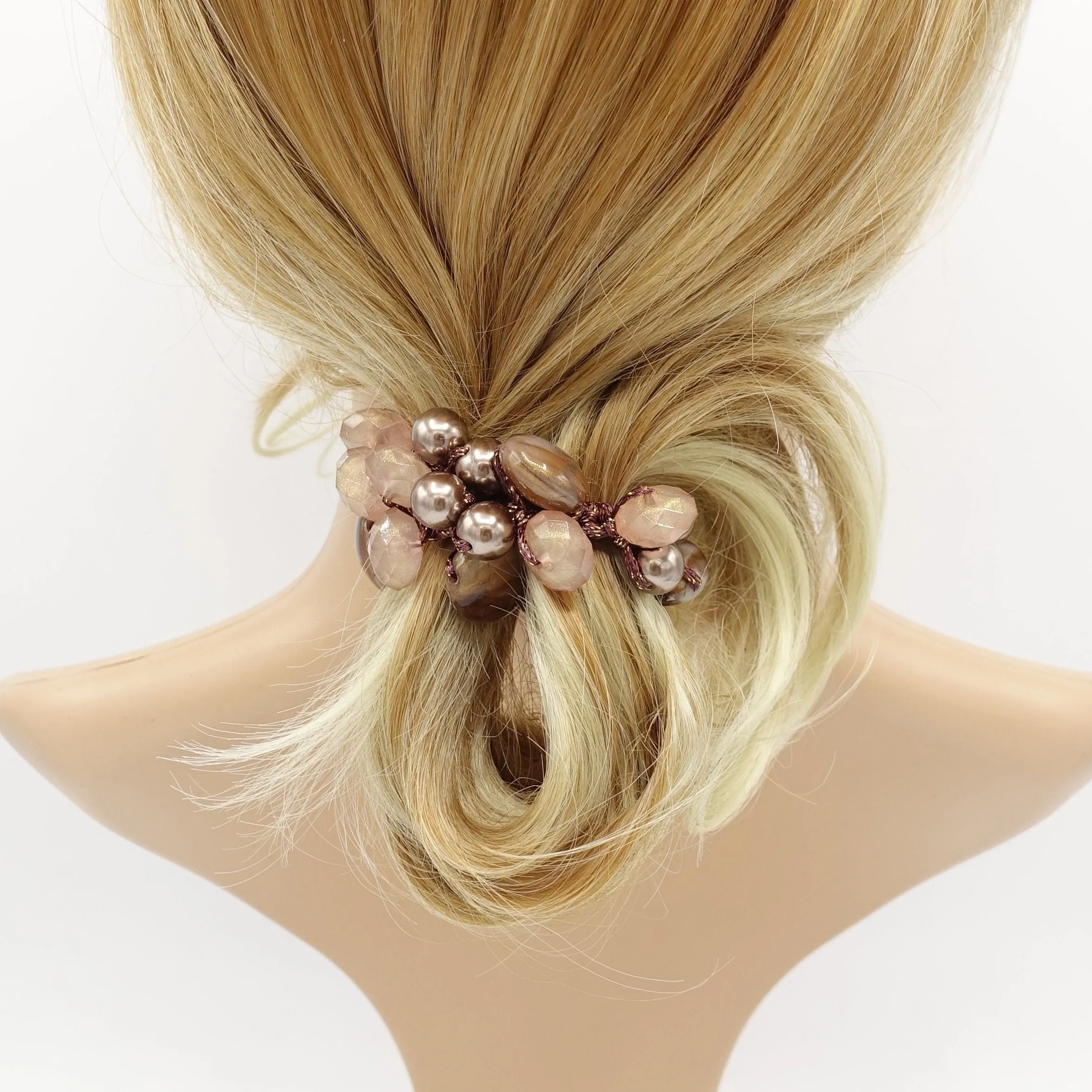 sleek ball polyhedron ornament beaded  women hair accessories