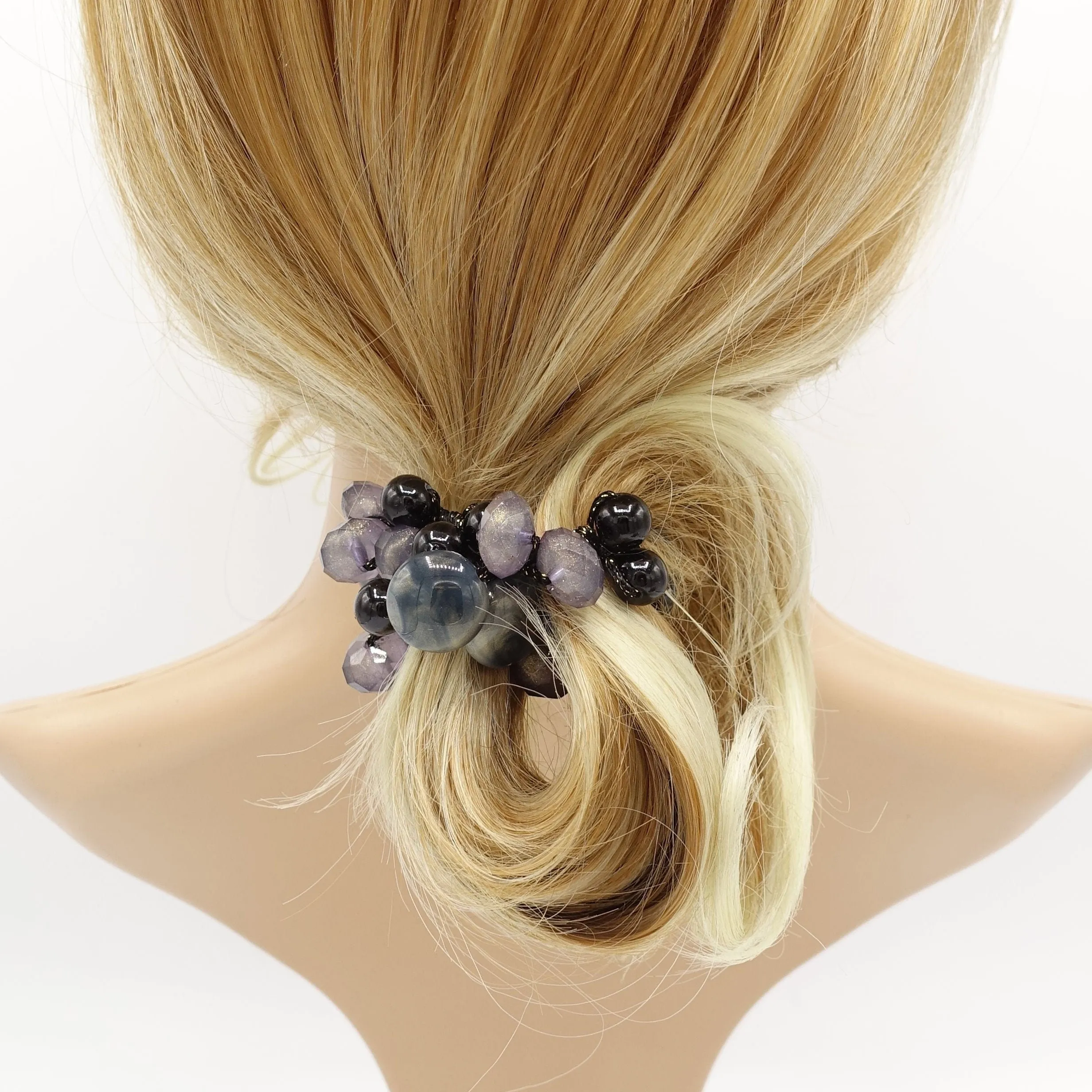 sleek ball polyhedron ornament beaded  women hair accessories