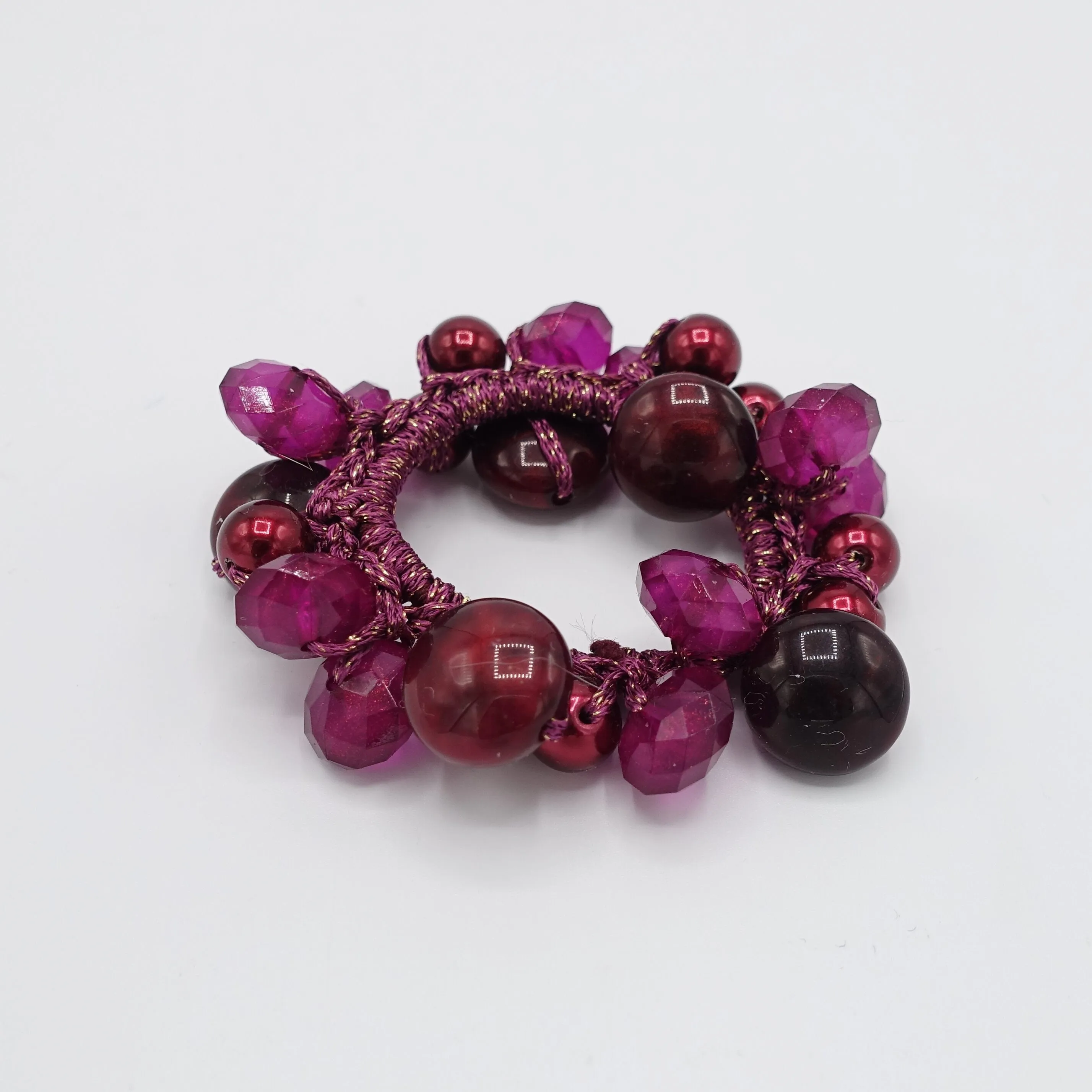 sleek ball polyhedron ornament beaded  women hair accessories