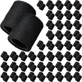 Sosation 50 Pair Cotton Wrist Sweatbands Bulk Absorbent Sports Wristband Athletic Sweat Bands for Wrists Men Women Tennis