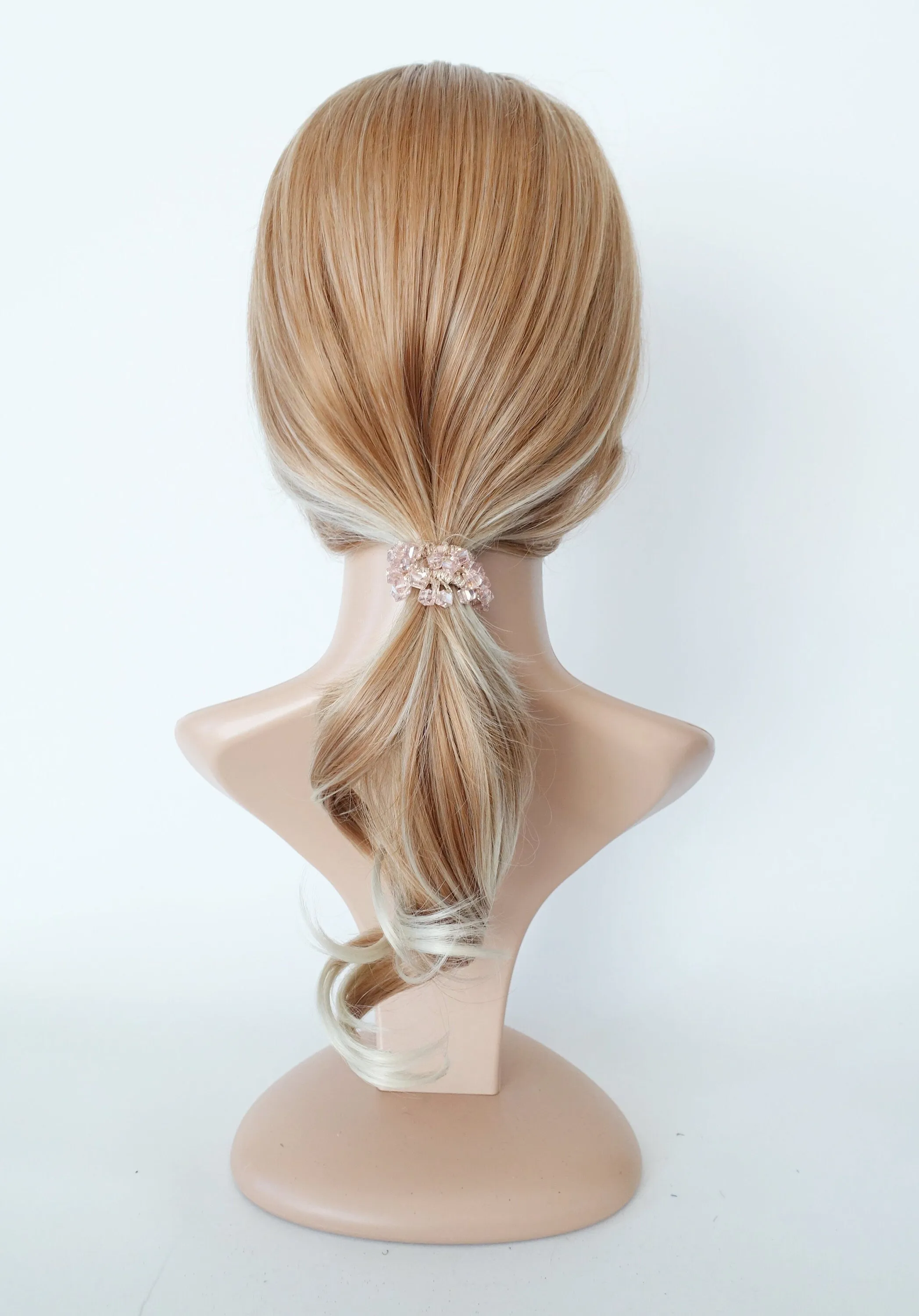 square glass stone beaded hair elastic holder cute hair ties  women hair scrunchies