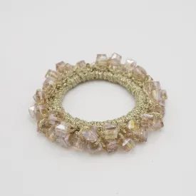 square glass stone beaded hair elastic holder cute hair ties  women hair scrunchies
