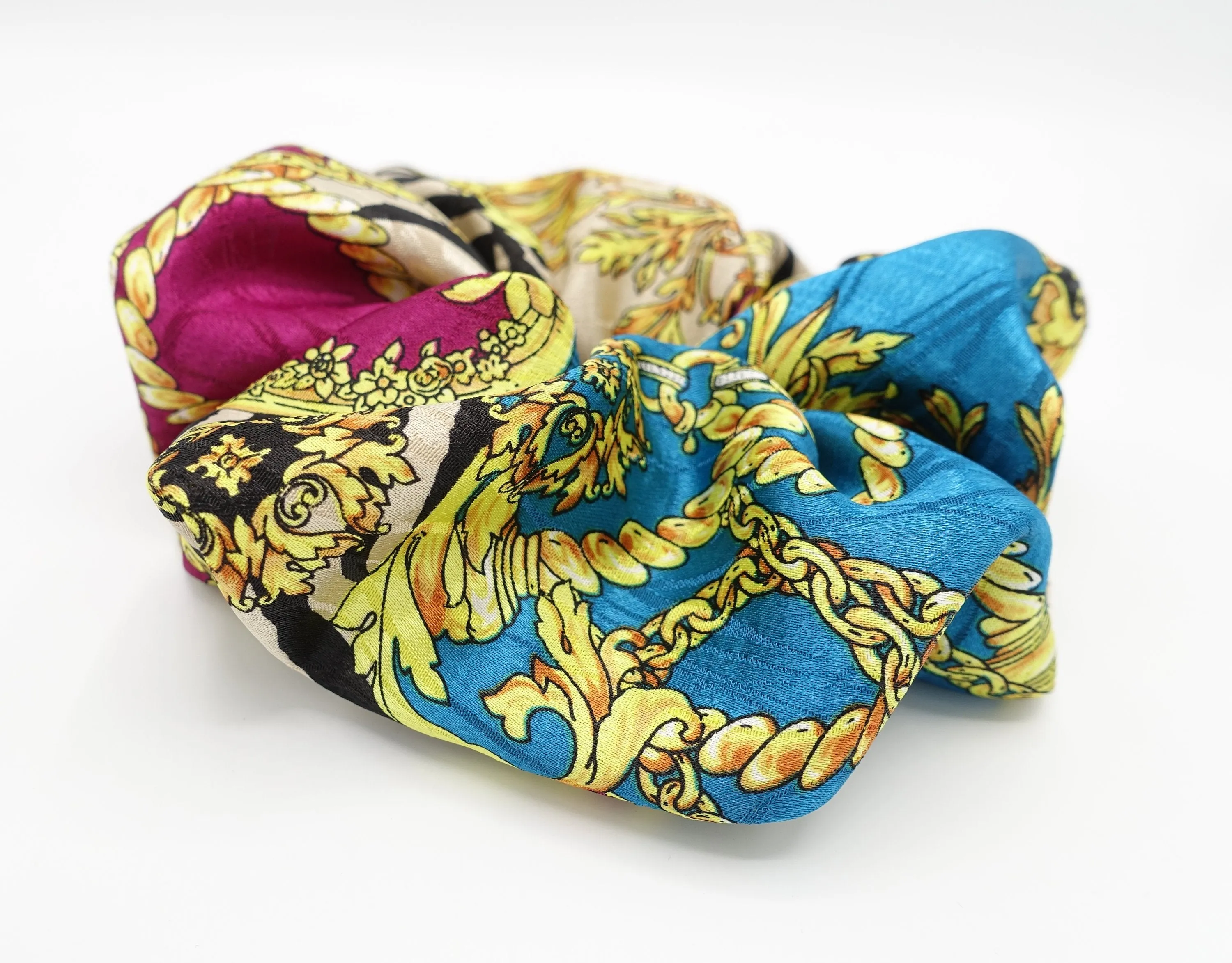 stylish oversized scrunchies multi pattern print hair scrunchie for women