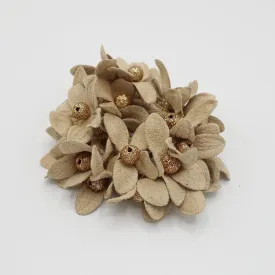 suede petal flower sparking ball embellished hair elastic ponytail holder