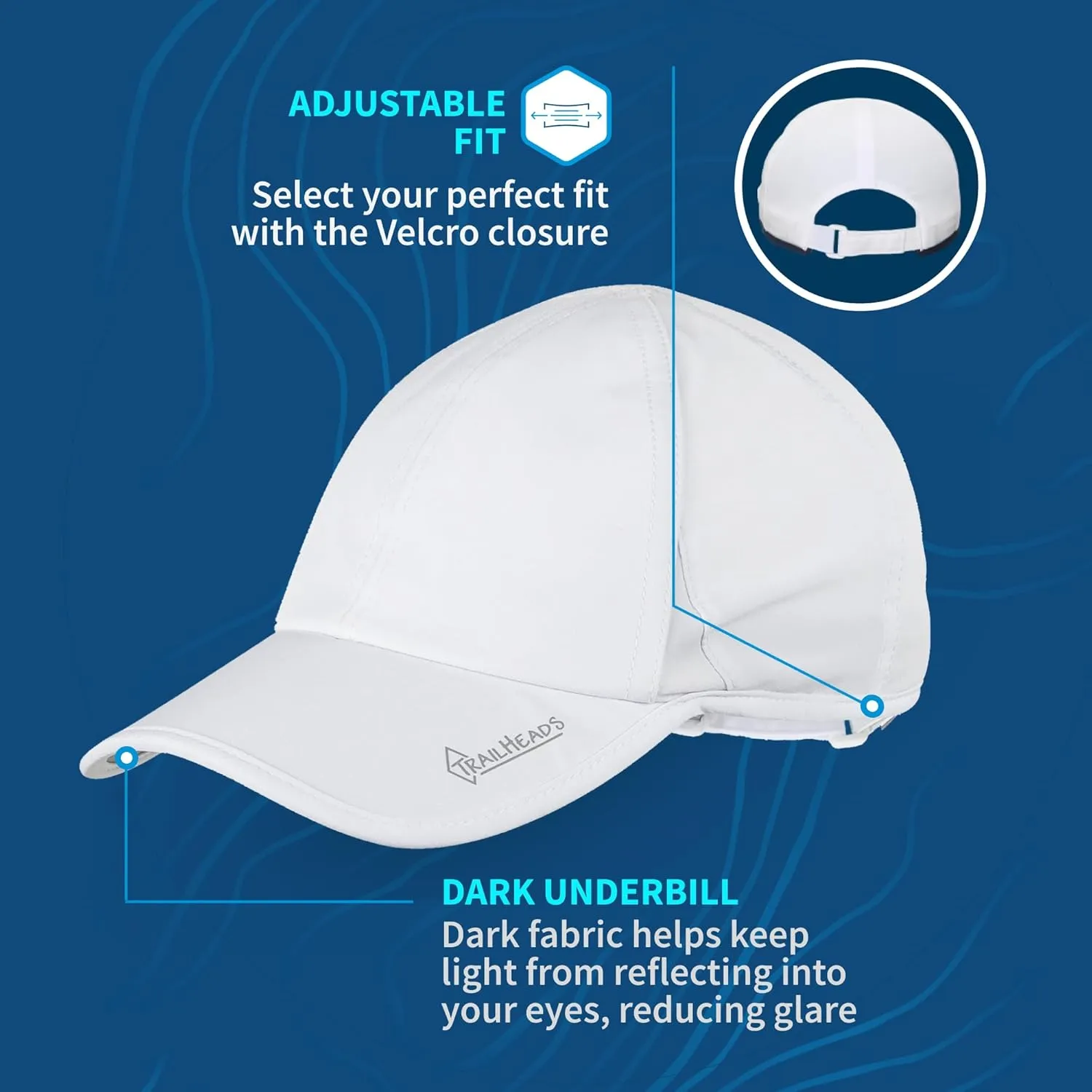 TrailHeads Mens Running Hat with UV Protection | Quick Dry Sports Hats for Men | UPF 50 Hats | Summer Hats for Men