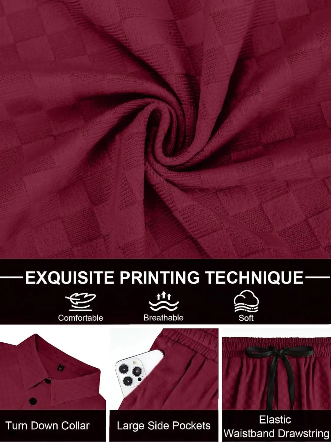 UOUA Mens Velour Tracksuit 2 Piece Outfits Short Sleeve Button Down Shirt and Short Sets Casual Sweatsuits