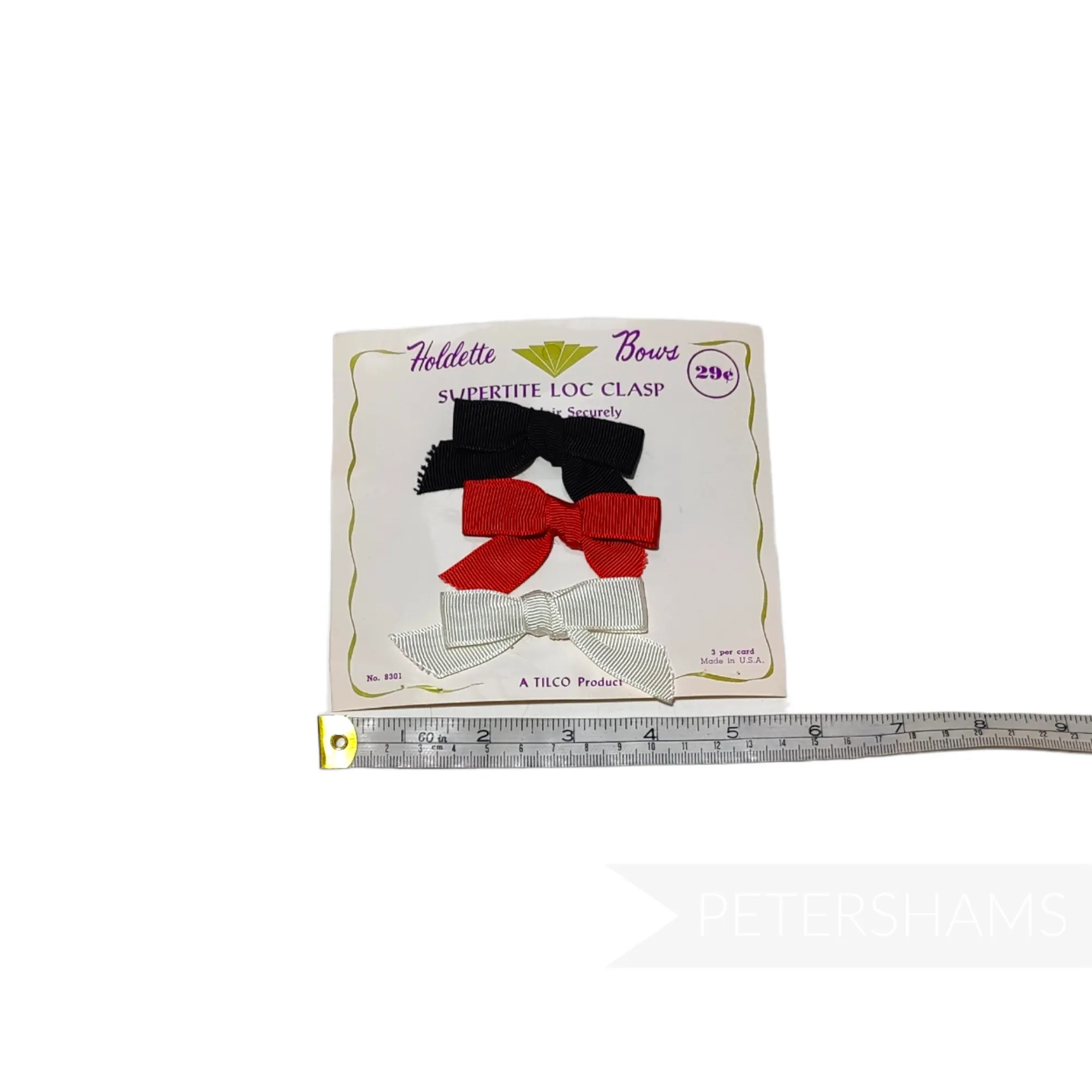 Vintage 1960s/70s 'Holdette' Grosgrain Bows - Set of 3