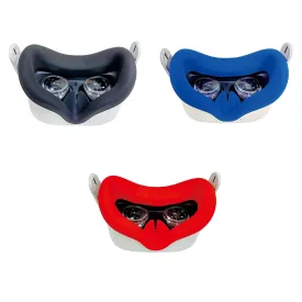 VR Silicone Face Pad Replacement for Oculus Quest 2,VR Headset Face Cushion Cover Sweatproof Lightproof VR Accessories(3Pcs/Black Blue Red)