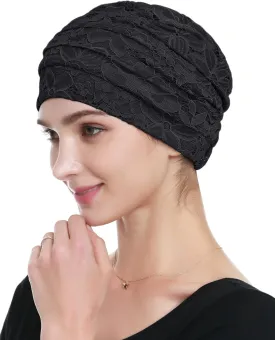 Womens Viscose Beanie Lace Turban Soft Sleep Cap Chemo Hats