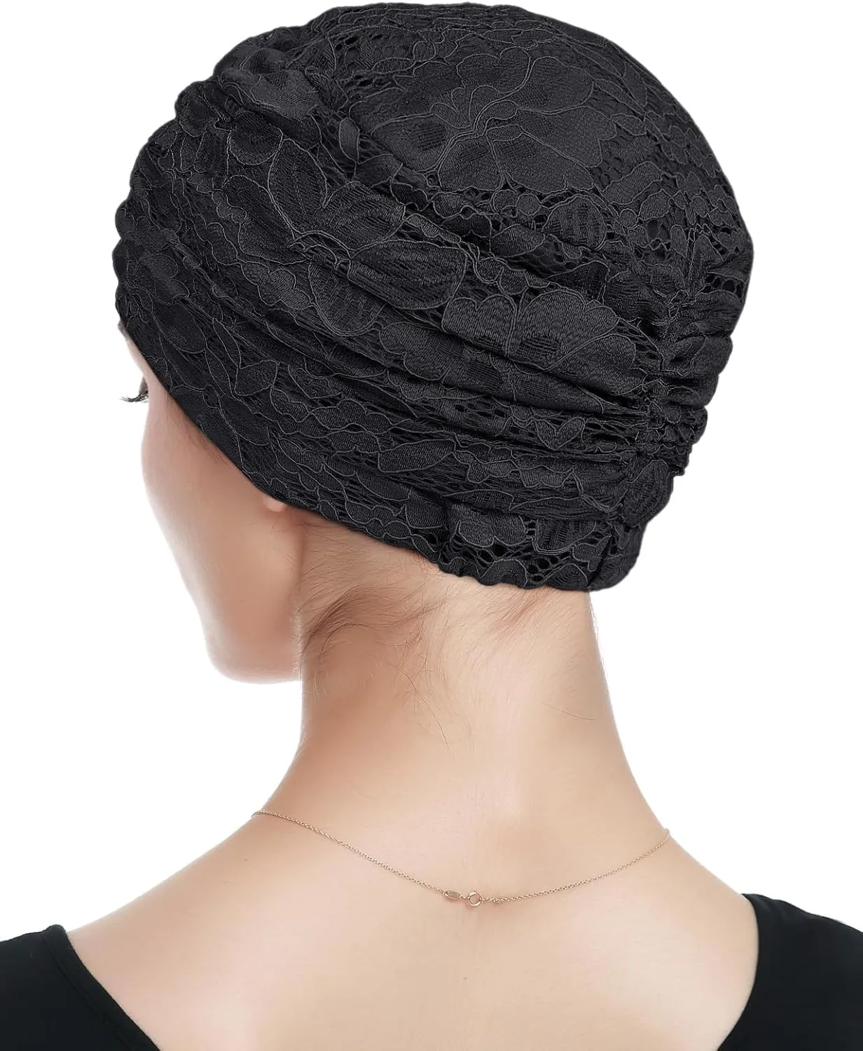 Womens Viscose Beanie Lace Turban Soft Sleep Cap Chemo Hats