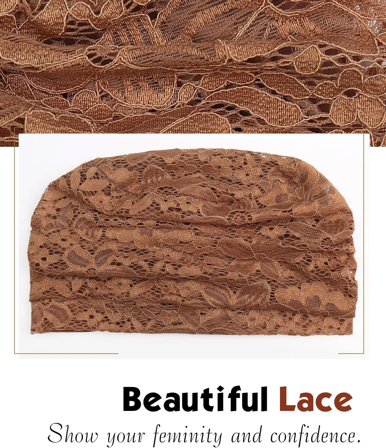 Womens Viscose Beanie Lace Turban Soft Sleep Cap Chemo Hats