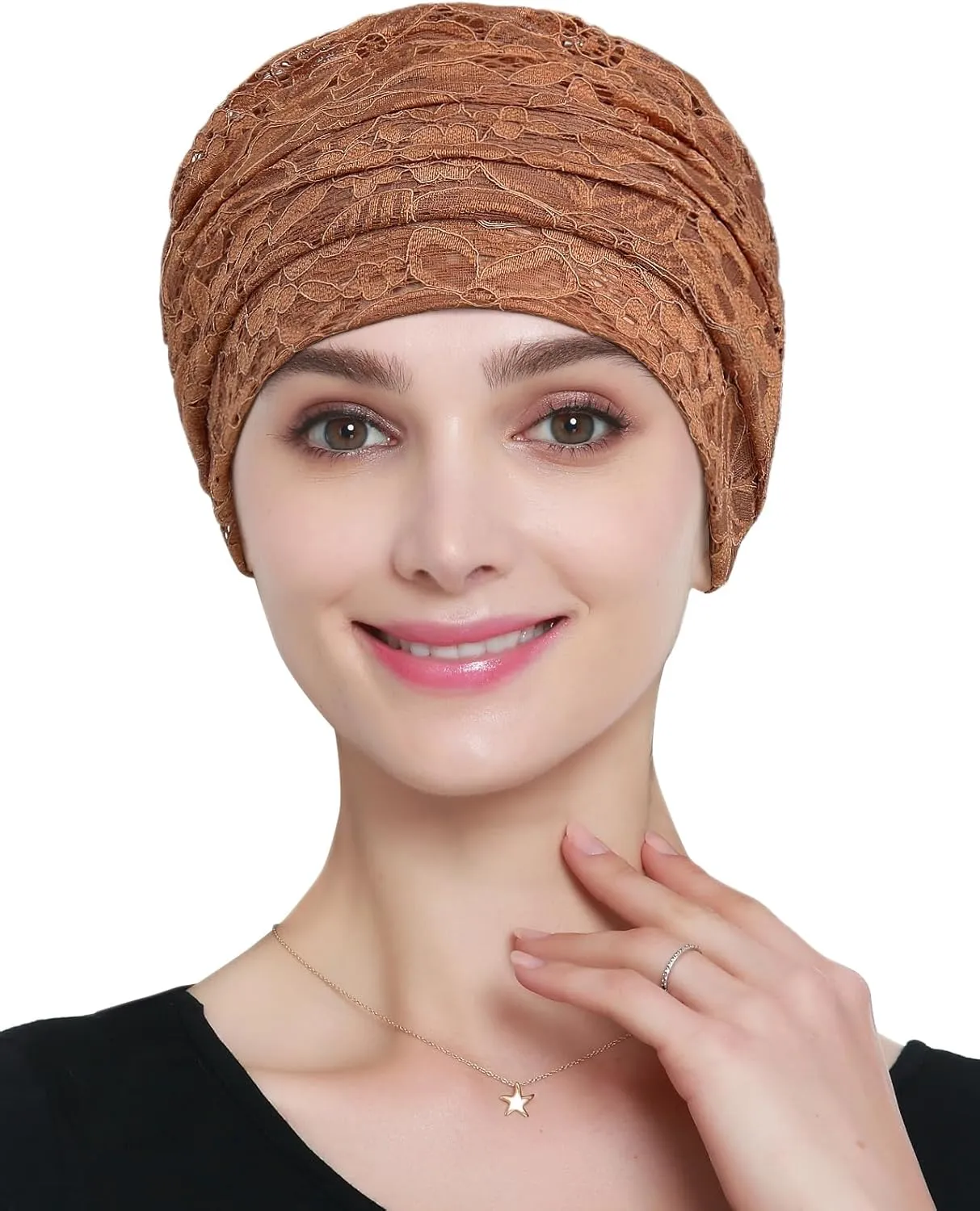 Womens Viscose Beanie Lace Turban Soft Sleep Cap Chemo Hats